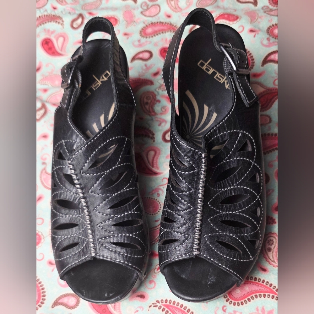 Dansko Rowena Leather Slingback Heeled Sandals ~ Size 36